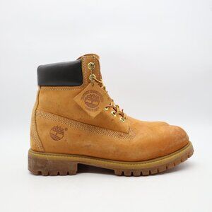Timberland 6-Inch Premium Men's Size 9 M Wheat Brown Leather Waterproof Boots